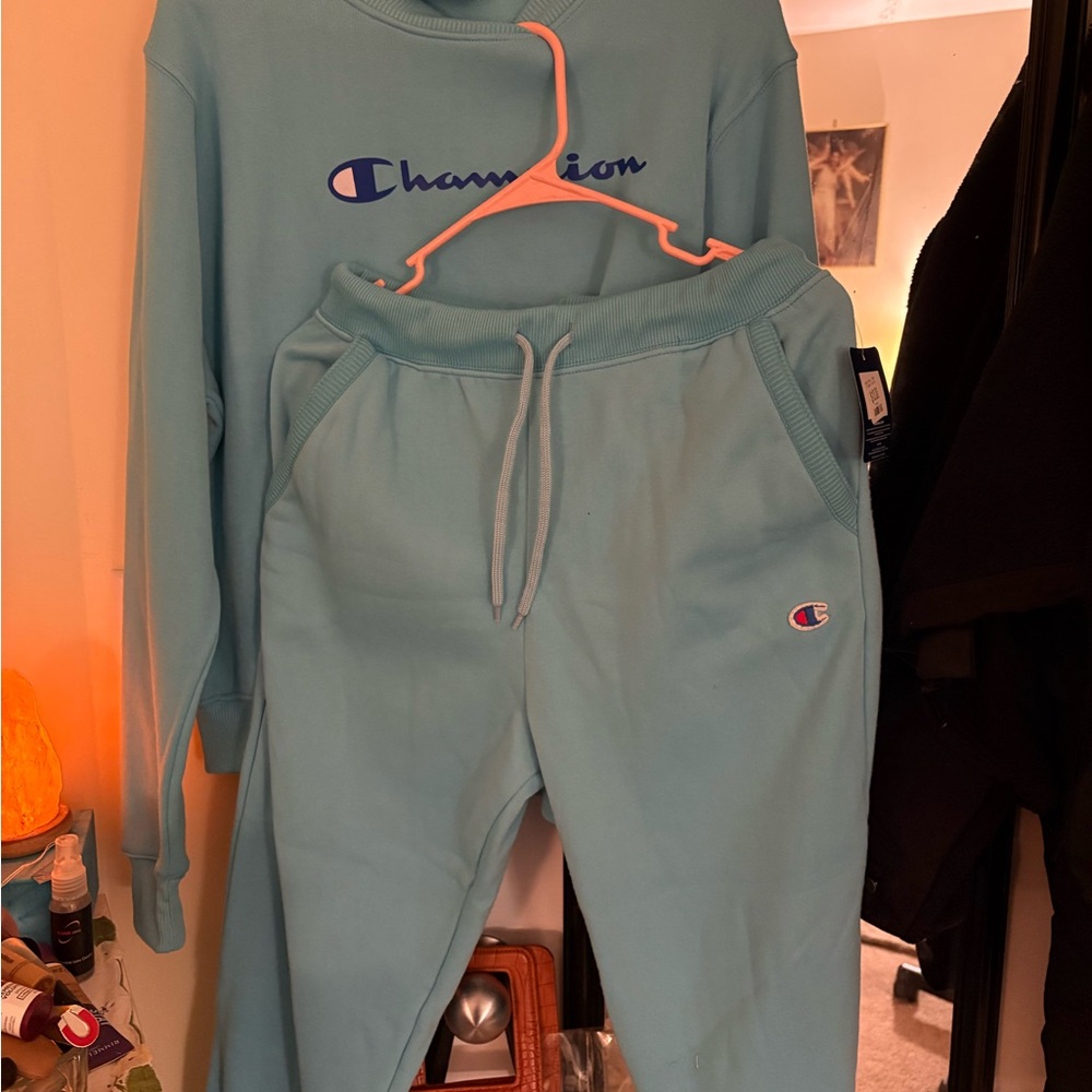 Champion Sky Blue & Pink Joggers & sweater SETS